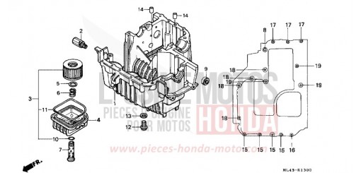 LOWER CRANKCASE CB450SG de 1986